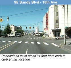 Photo of croswalk with pedestrian detection