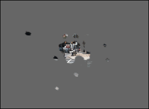 Peripheral field loss - image is blacked-out except for the center, which shows scattered visibility